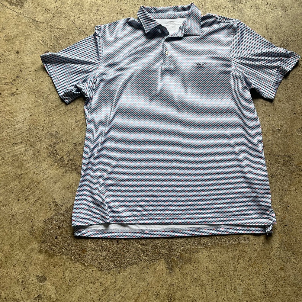 Men's Polo Shirt - Light Blue Pattern